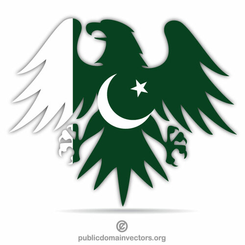 Bandera pakistaní águila heráldica