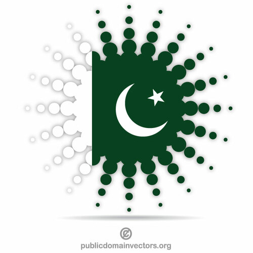 Pakistanin lipun halftone-suunnitteluelementti