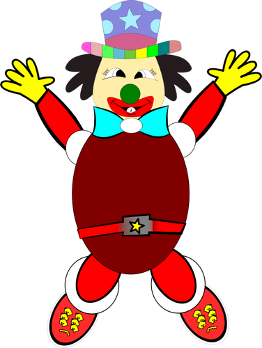 Vector clip art of jumping clown
