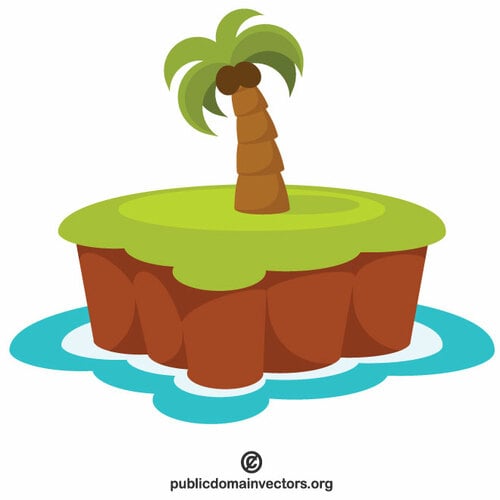 Palmboom op een klein eiland
