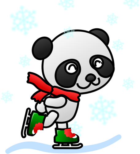 Illustration vectorielle de panda avec une écharpe rouge