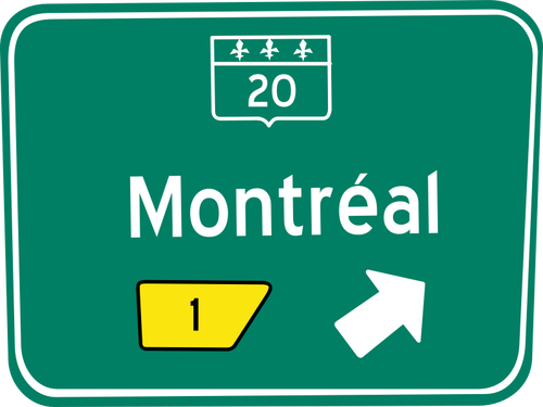 Монреаль выхода трафика знак векторная иллюстрация