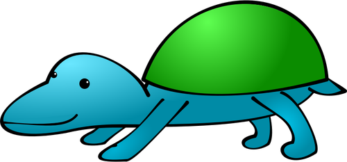 Animal dos desenhos animados com imagem vetorial de concha