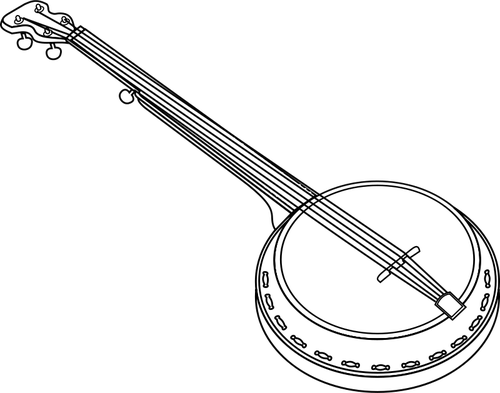 Vector illustration of banjo chordophone