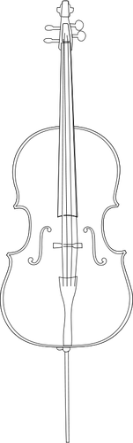 大提琴的矢量线描