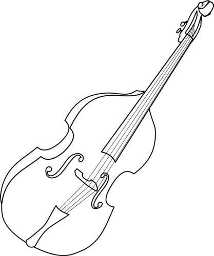 Vector lijntekening van contrabas instrument