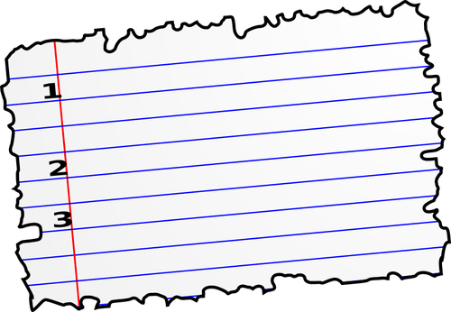 Vektorritning gul linjerat skriva papper med blomma