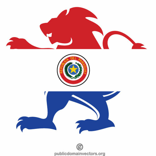 Paraguay-Flagge heraldischer Löwe