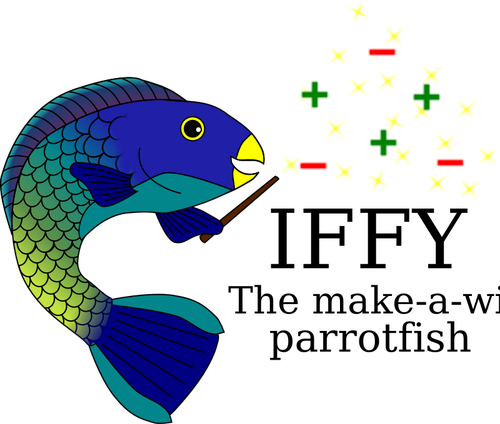 魔法の青の金の魚ベクトル図面