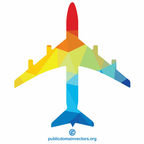 Passagerarflygplan färg silhuett