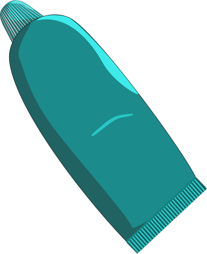 Vektorigrafiikka hammastahnasta turkoosissa putkessa