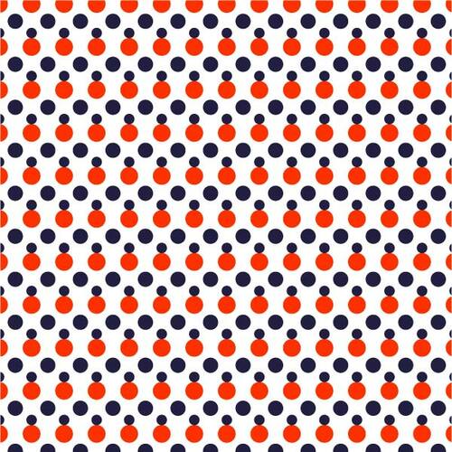 Mønster med røde og blå prikker