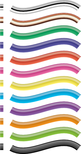 Set van verschillende kleur borstels vector tekening