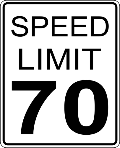 Hastighetsbegränsning 70 kör vektorbild