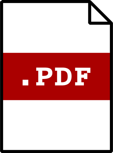 Vektortegning av pdf fil type datamaskin-ikonet