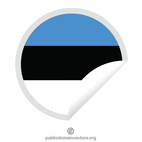 Etiqueta engomada de pelado de la bandera estonia