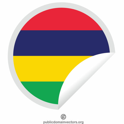 Mauritius lippu pyöreä tarra