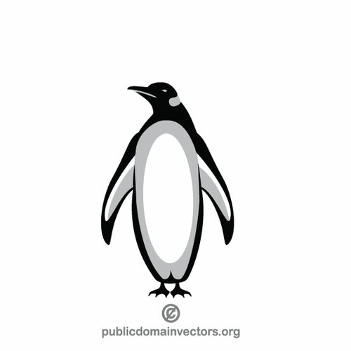 Gambar vektor monokrom penguin
