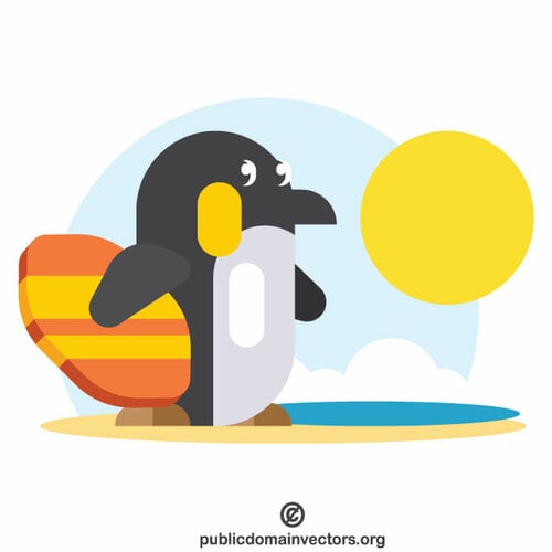 Tučňák na pláži