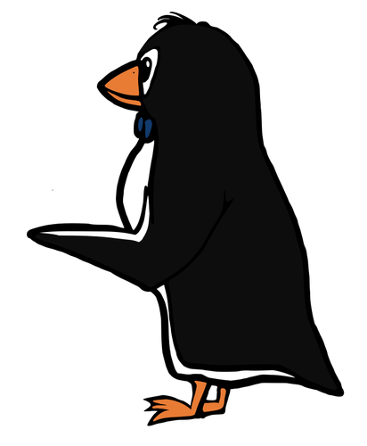 Zeigenden Pinguin