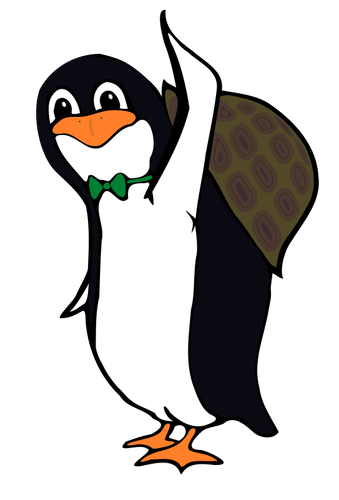 カメ ペンギン ベクトル描画