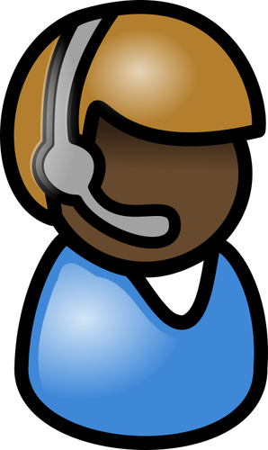 Ilustração em vetor ícone feminino preto indiano telefone operador