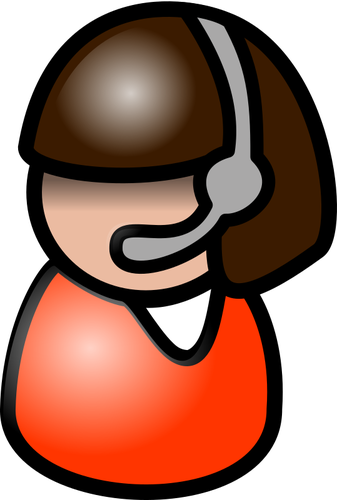 Indian woman telephone operator icon vector graphics