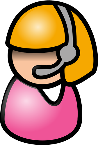 Vector afbeelding van Indiase vrouw met blonde haren telefoon operator pictogram
