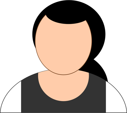 Gambar avatar wanita dengan wajah kosong vektor