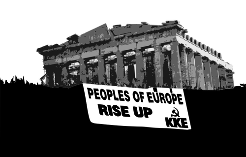 Vector afbeelding van de poster voor protest in Griekenland