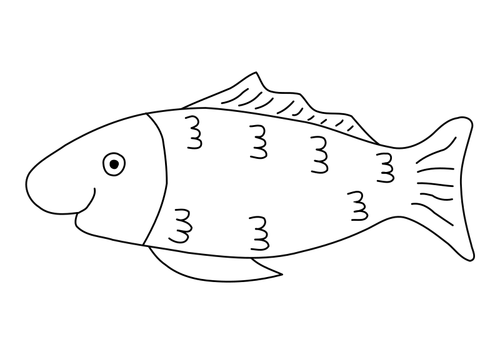 Desenho de peixe sorridente