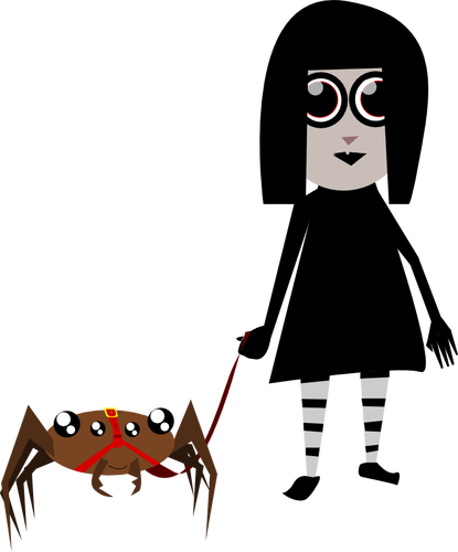 Araña mascota chica vector de la imagen