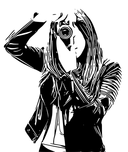 Женщина с кулачок векторное изображение