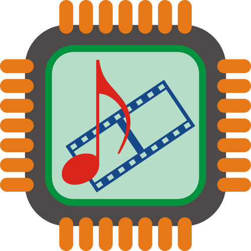 Illustration vectorielle de commutateur multimédia stylisé icône