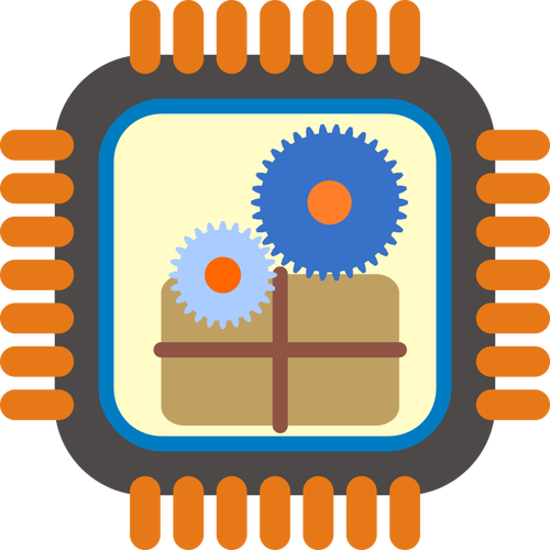 Vektorový obrázek ikony procesoru stylizované paketů