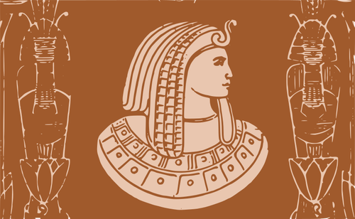 मिस्र के फिरौन भूरे रंग पोस्टर वेक्टर चित्रण