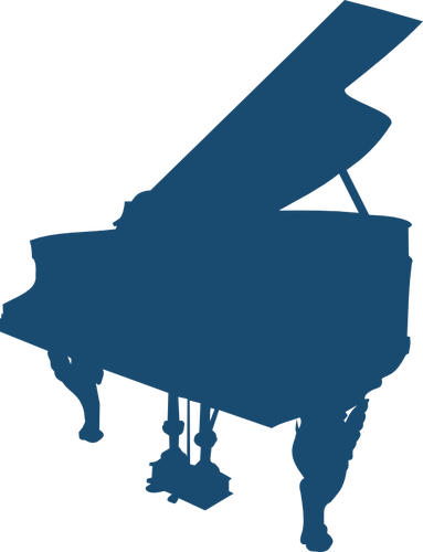 Velké klavírní silueta vektorový obrázek