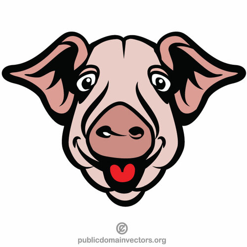 Tête de cochon heureux