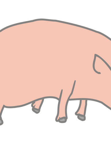 Imagem vetorial de orgami escultura de porco