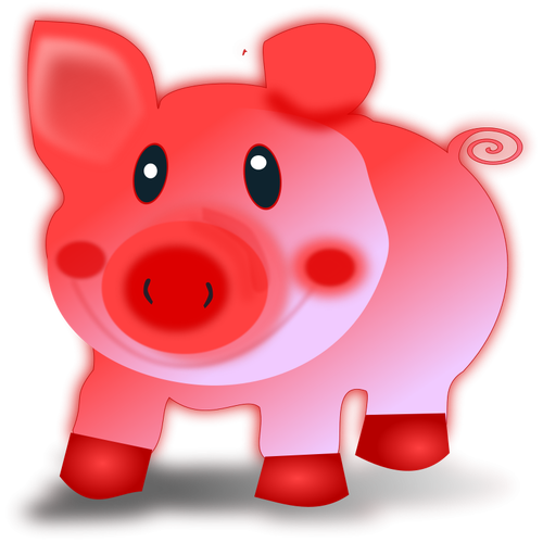Red piglet vector illustration