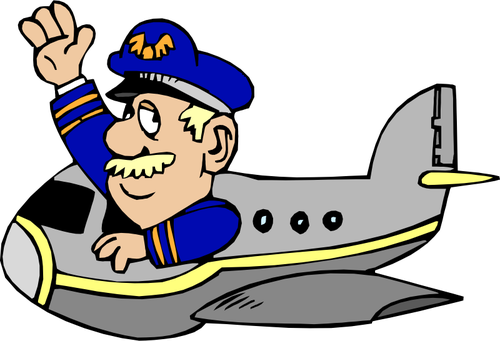 Wektor rysunek pilot samolotu