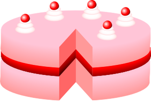 Illustrazione vettoriale di torta rosa senza piastra
