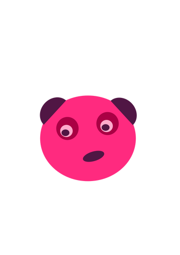 Orsacchiotto rosa con le orecchie viola