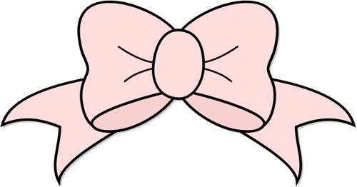 Vector afbeelding van roze lint gebonden in een boog