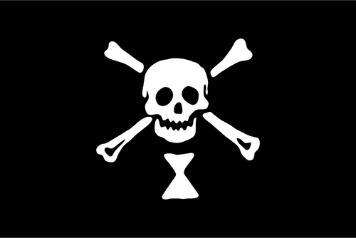 Pirate vlag in zwart-wit vector afbeelding