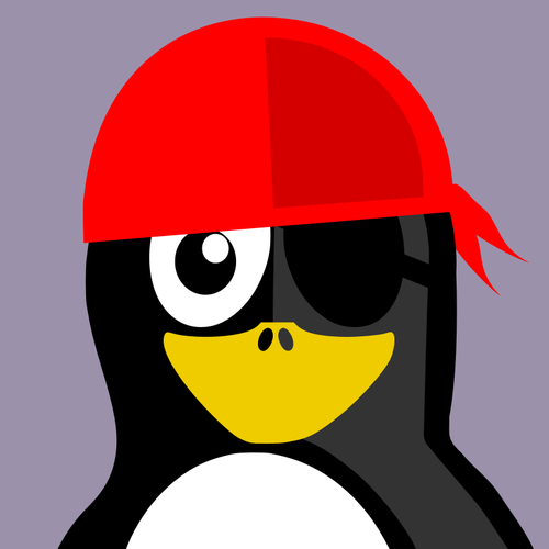 Immagine vettoriale pirata pinguino profilo