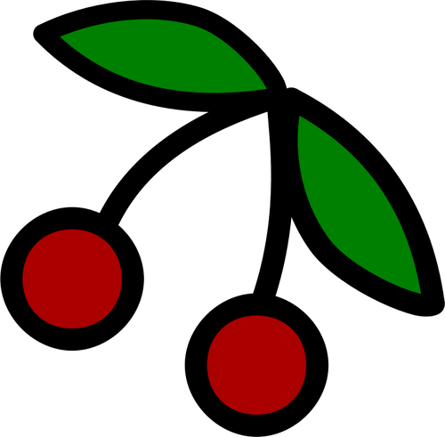 Kersen vruchten pictogram vector tekening