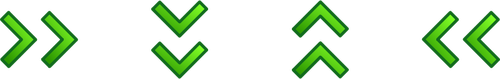 Groene dubbele pijlen instellen vector afbeelding
