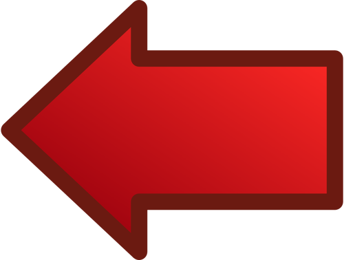 Punainen nuoli osoittaa vasemmalle vektoripiirustus