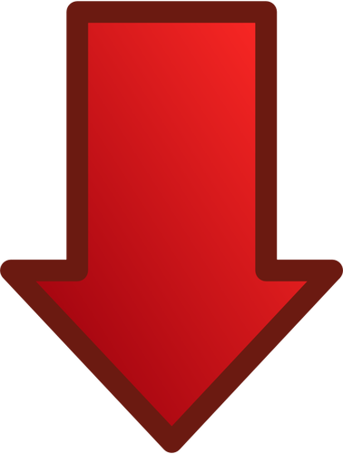 Röd pil som pekar nedåt vektorbild